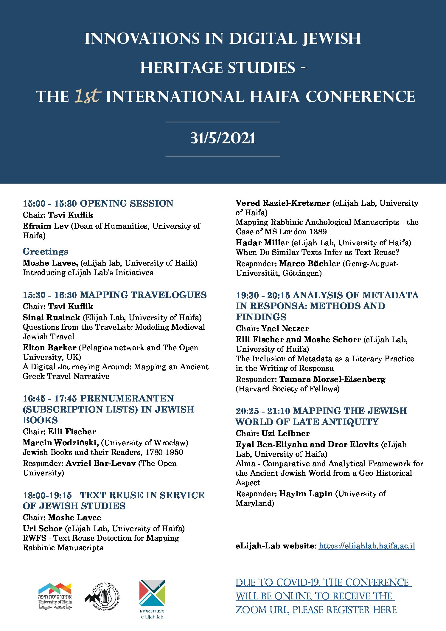 Innovations in Digital Jewish Heritage Studies – the 1st International Haifa Conference